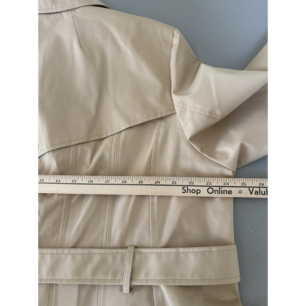 NWT Kate Spade Trench Coat Tan Carmel Classic Pleated Back Skirt Size Woman XXL - Picture 12 of 14